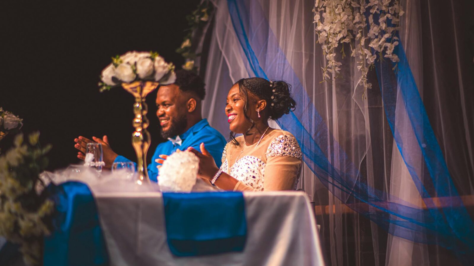 Wedding reception décor and setup